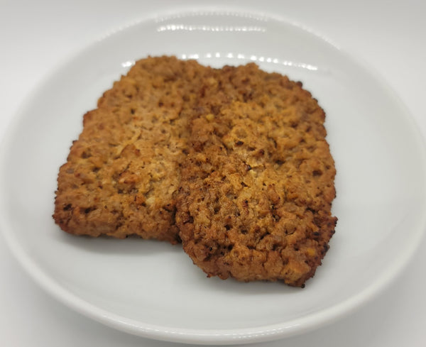 Photo of Shelf2Table.com's Freeze Dried Meatloaf Pre-cooked, sliced deluxe.  Package contains 2 slices with hydrated weight 7.3 oz.